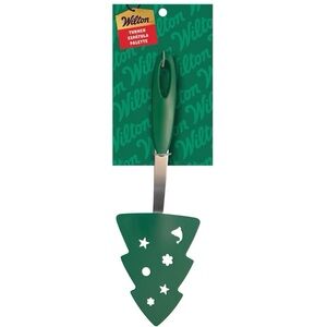 Wilton nwt Christmas Tree Turner Green Silicone Metal Flexible Spatula Kitchen